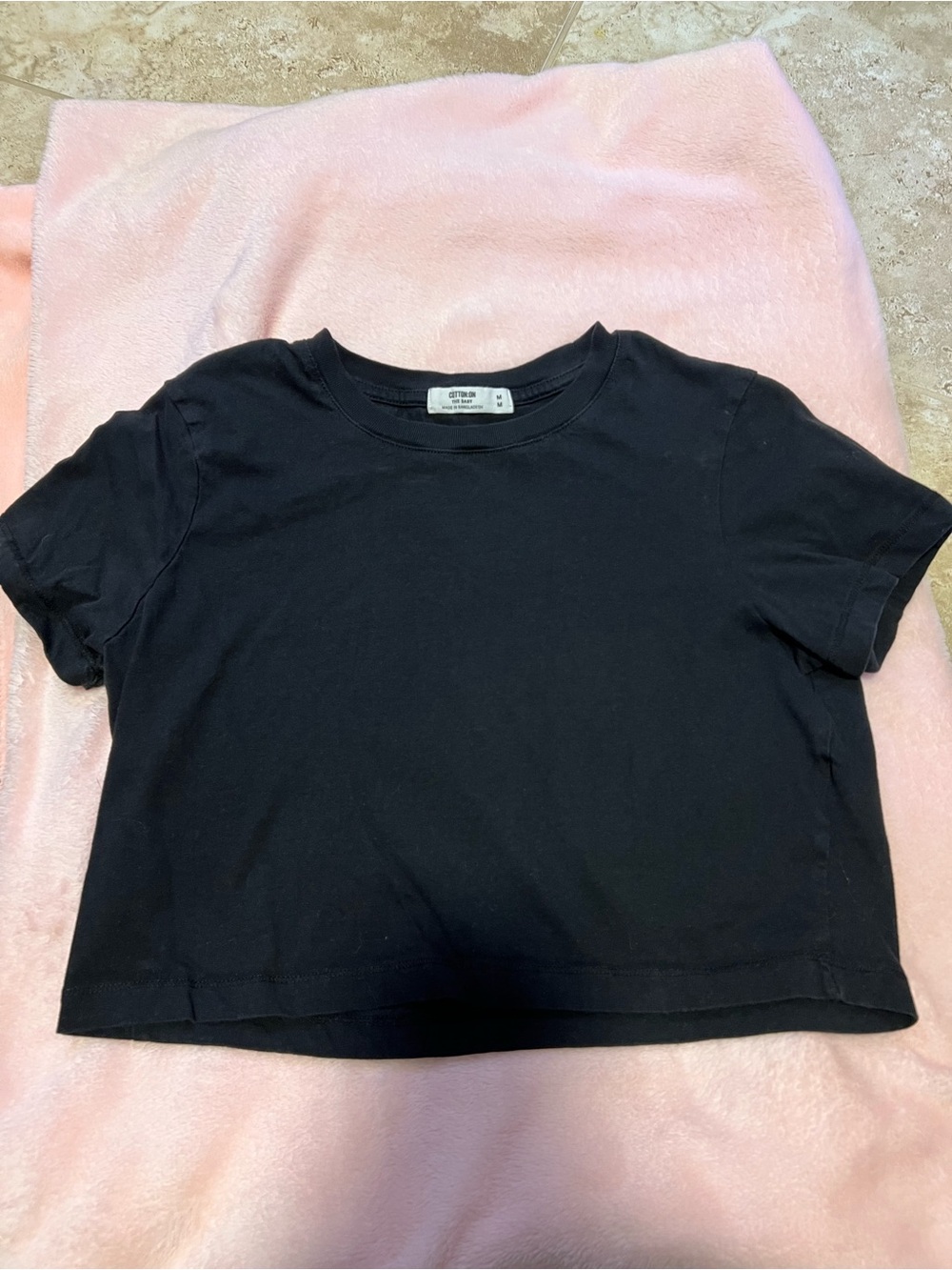 Cotton on Basic Crewneck Crop Tee black
